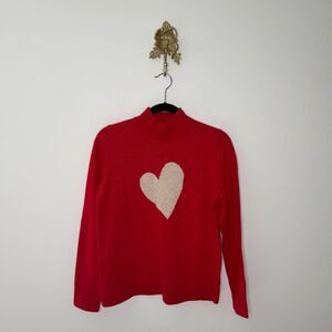 Talbots Mockneck Pullover - Intarsia Heart S